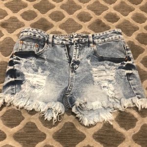 NTW new Jean shorts high rise, size Junior 3, medium acid wash